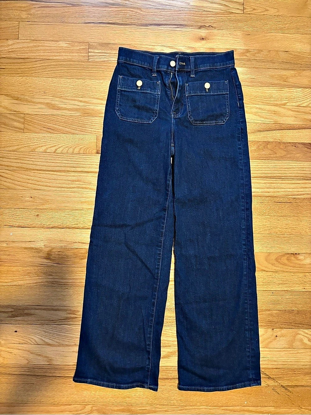 J.Crew Full-Length Slim Wide-Leg Jean Blue Waist 27